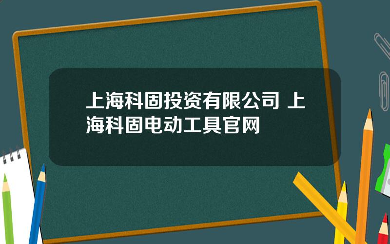 上海科固投资有限公司 上海科固电动工具官网